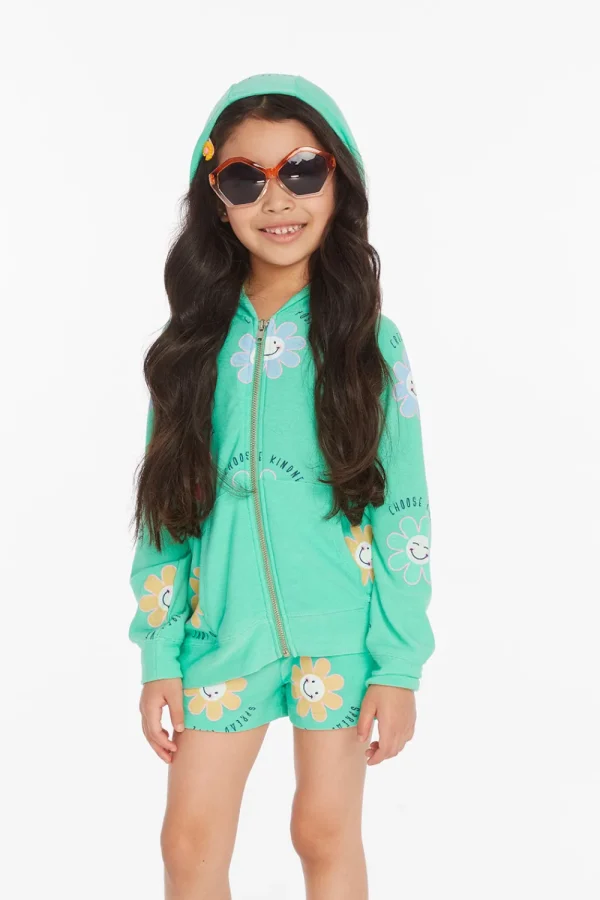 Shop Smiley Flower Girls Zip-up Hoodie Kids Girls