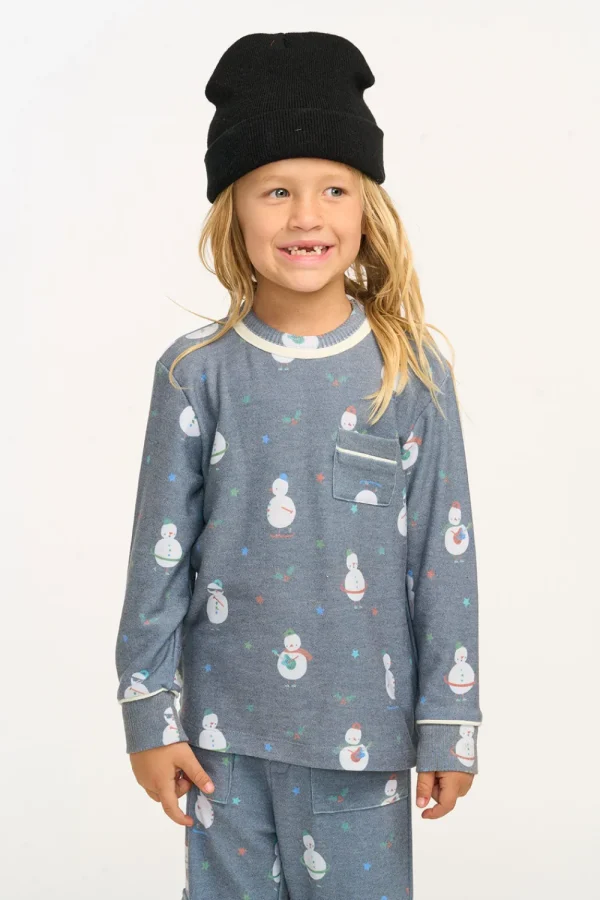 Cheap Snowman Fun Long Sleeve Pocket Shirt Kids/BOY Boys
