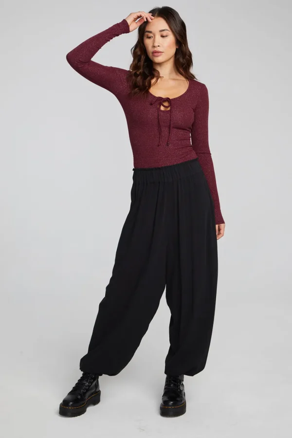 Hot Spelly Wine Red Bodysuit Women Loungewear
