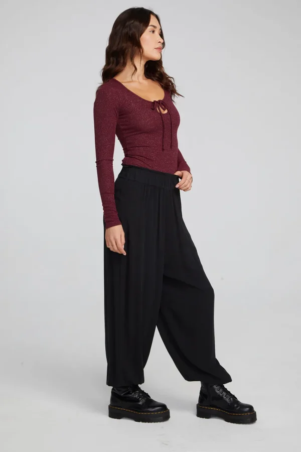 Hot Spelly Wine Red Bodysuit Women Loungewear
