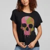 Store Spin Paint Skull Tee Women Loungewear | Graphics