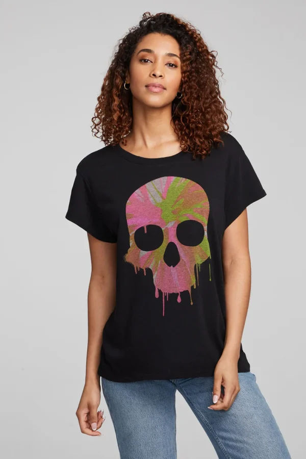 Store Spin Paint Skull Tee Women Loungewear | Graphics