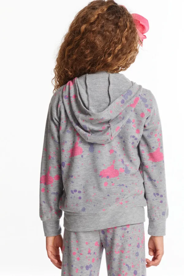 Flash Sale Splatter Paint Zip-up Hoodie Kids Girls
