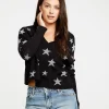 Fashion Star Intarsia V-Neck Raglan Pullover Women Outerwear