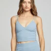 Clearance Strand Crop Top - Faded Denim Women Loungewear | Tops