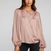 Fashion Stretch Silky Woven Button Down Women Loungewear | Tops