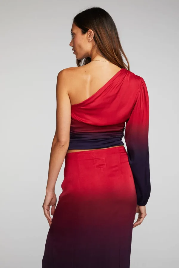 Online Stretch Silky Woven Cold Shoulder Blouse Women Loungewear | Tops