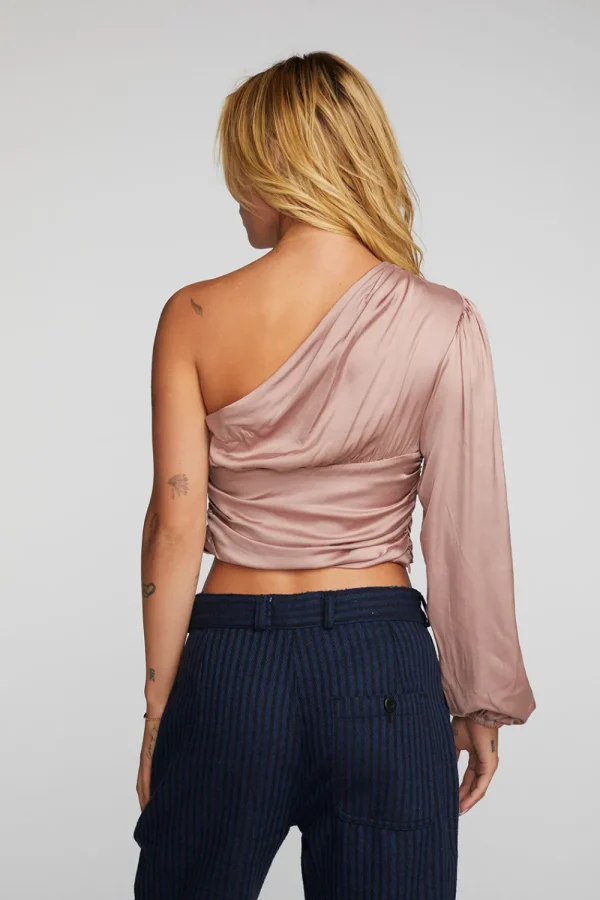 Hot Stretch Silky Woven Cold Shoulder Blouse Women Loungewear | Tops