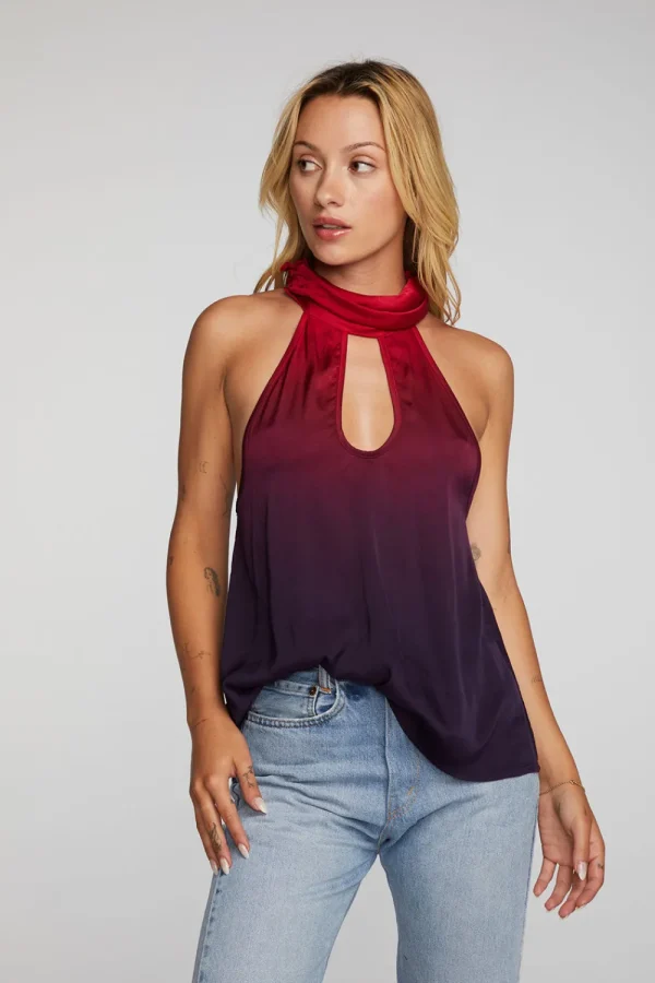 Discount Stretch Silky Woven Halter Top Women Loungewear | Tops