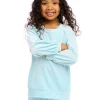 Outlet Stretch Velvet Blouson Sleeve Raglan Kids Girls