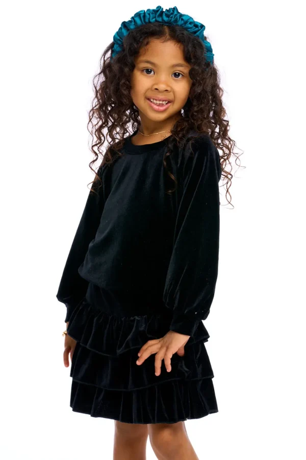 Best Stretch Velvet Blouson Sleeve Raglan Kids Girls