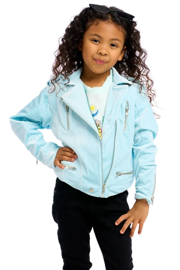 Online Stretch Velvet Moto Jacket Kids Girls