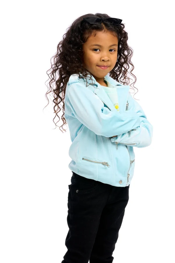 Online Stretch Velvet Moto Jacket Kids Girls