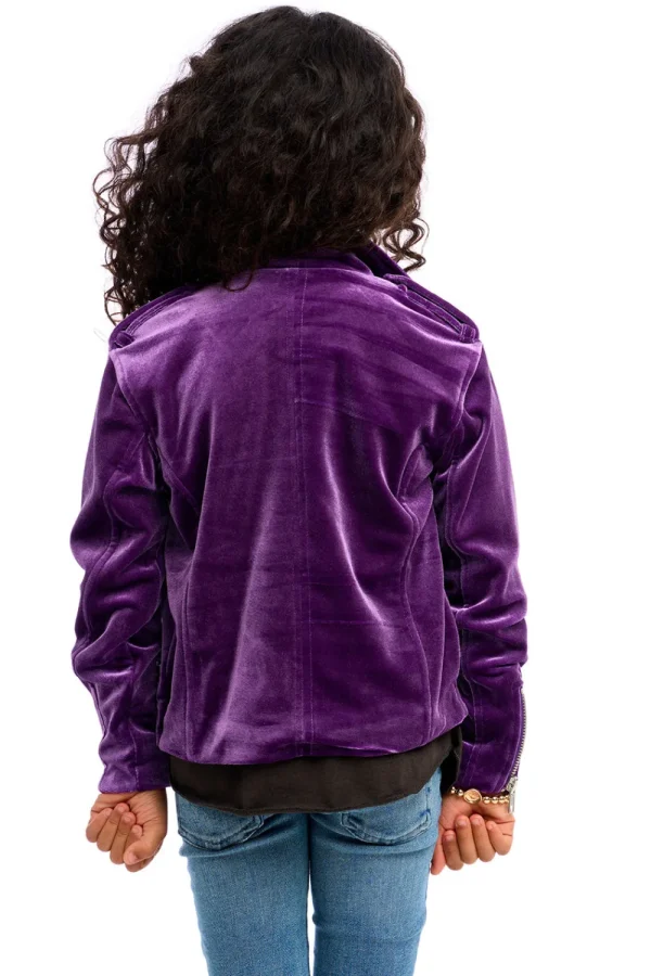 Cheap Stretch Velvet Moto Jacket Kids Girls