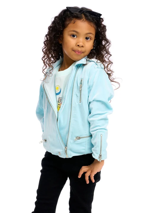 Online Stretch Velvet Moto Jacket Kids Girls