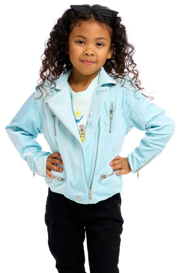 Online Stretch Velvet Moto Jacket Kids Girls
