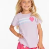 Clearance Stripe Heart Tee Kids Girls