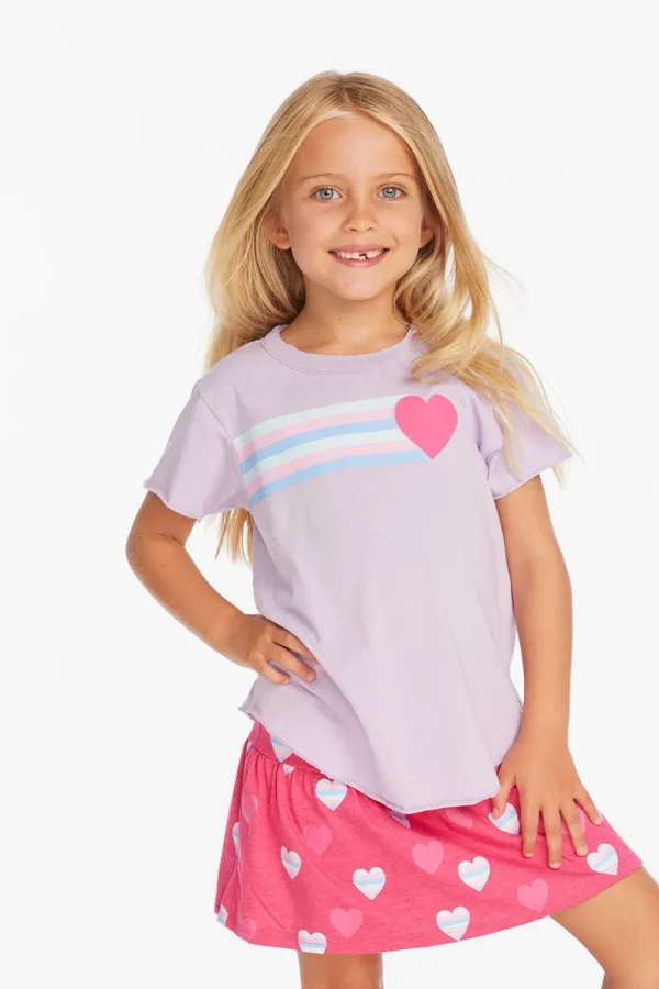Clearance Stripe Heart Tee Kids Girls