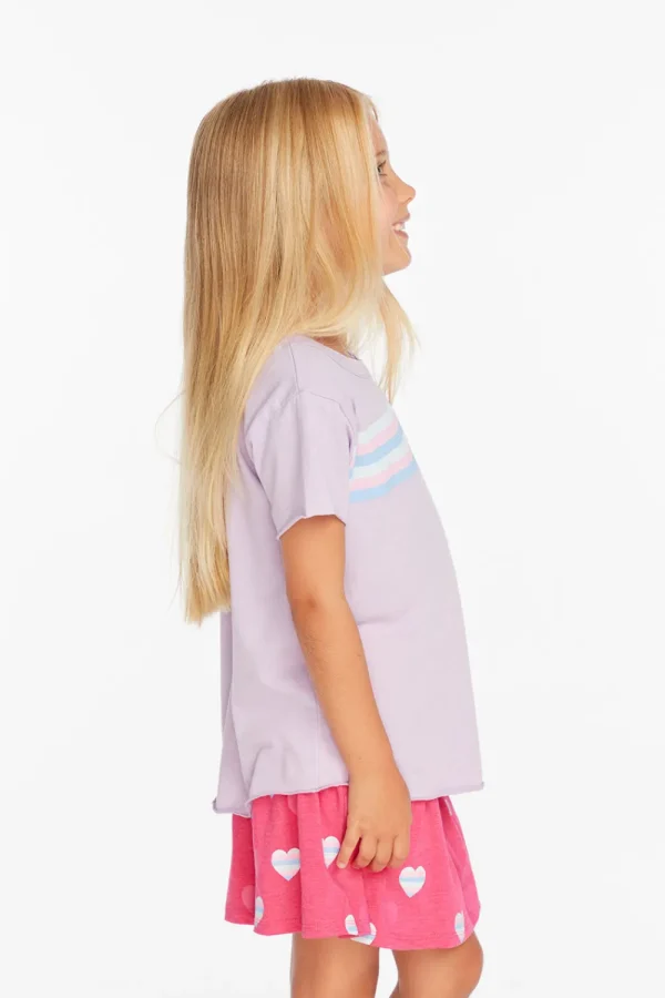 Clearance Stripe Heart Tee Kids Girls