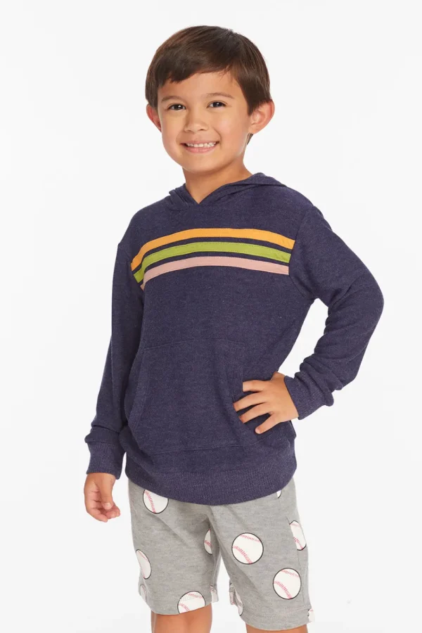 Fashion Striped Sapphire Boys Pullover Hoodie Kids/BOY Boys