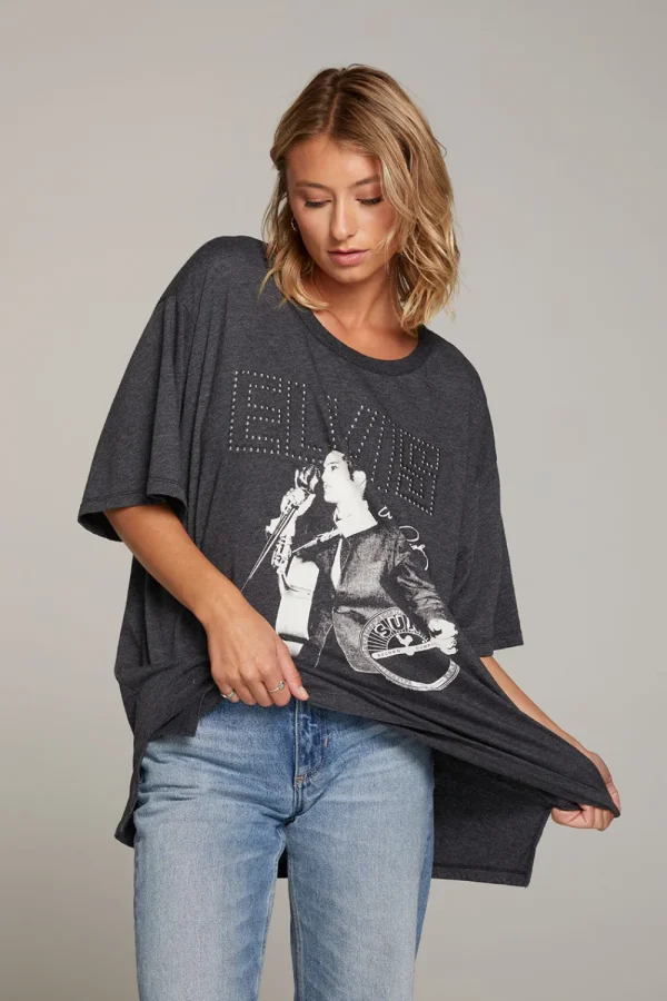 Fashion Sun Records Elvis Oversized Tee Women Loungewear | Graphics