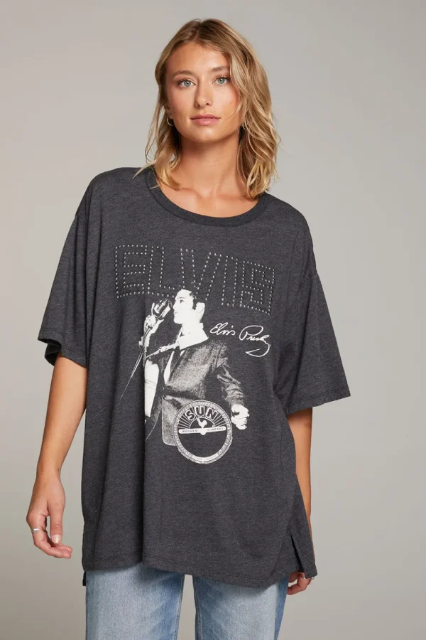 Fashion Sun Records Elvis Oversized Tee Women Loungewear | Graphics