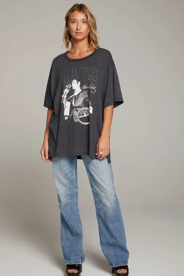 Fashion Sun Records Elvis Oversized Tee Women Loungewear | Graphics