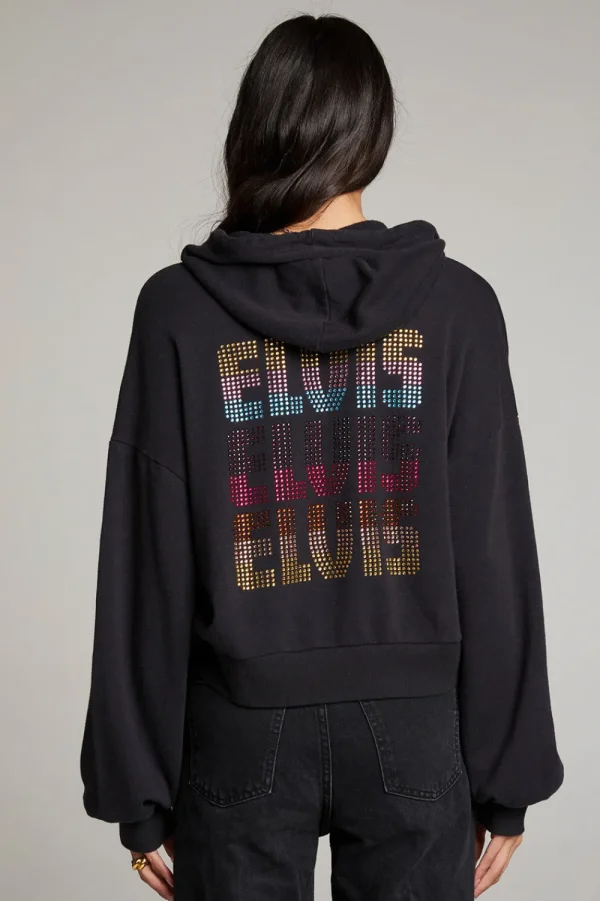 Discount Sun Records Studded Elvis Zip Up Hoodie Women Outerwear | Loungewear