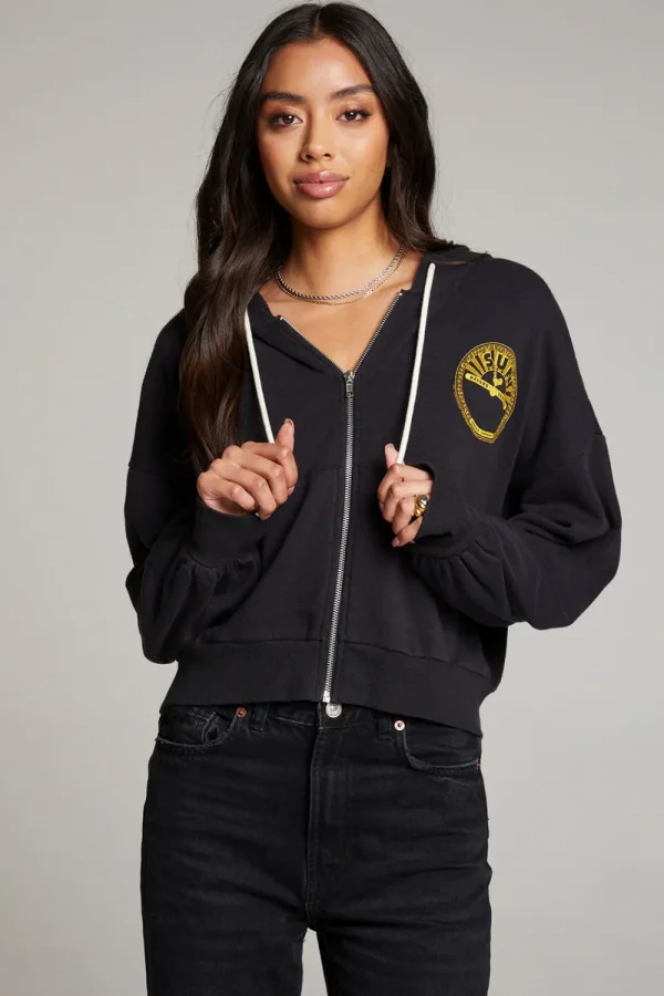Discount Sun Records Studded Elvis Zip Up Hoodie Women Outerwear | Loungewear