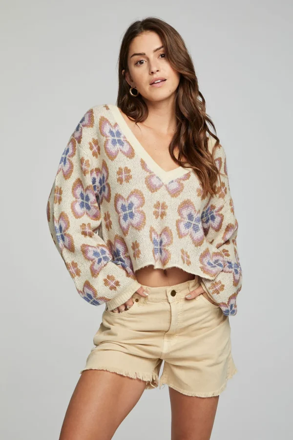 Cheap Sunday Crop Pullover - Gardenia Women Loungewear