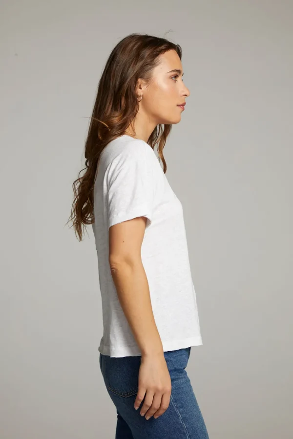 Shop Sunshine White Scoop Neck Tee Women Loungewear | Tops