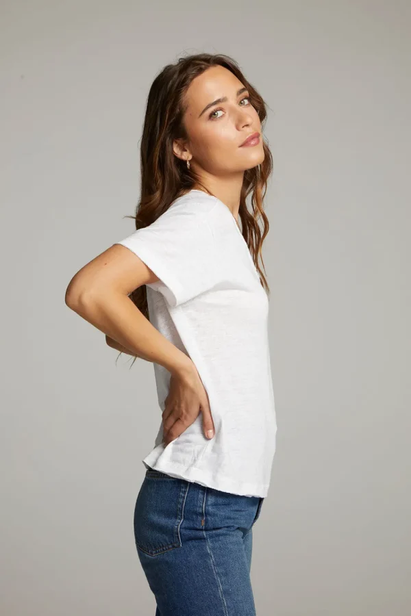 Shop Sunshine White Scoop Neck Tee Women Loungewear | Tops