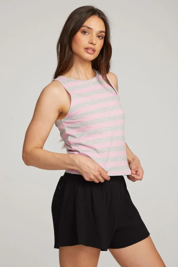 Cheap Teague Pastel Lavender And Grey Marl Striped Tank Women Loungewear | Tops