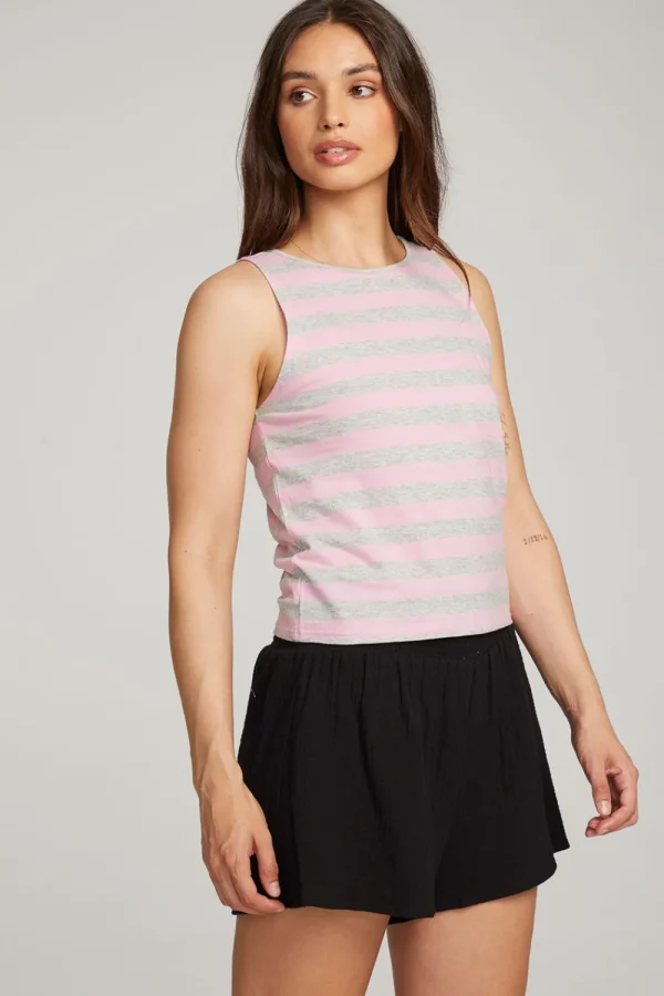 Cheap Teague Pastel Lavender And Grey Marl Striped Tank Women Loungewear | Tops