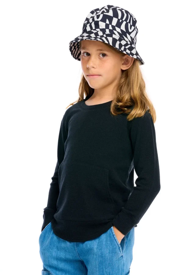 Best Thermal Long Sleeve Crew Neck Shirttail Tee With Kanga Pocket Kids/BOY Boys
