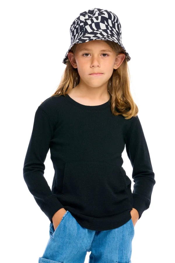 Best Thermal Long Sleeve Crew Neck Shirttail Tee With Kanga Pocket Kids/BOY Boys