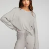 Cheap Thermal Waffle Cropped Long Sleeve Tee Women Loungewear | Tops