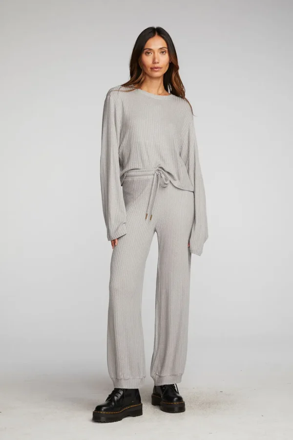 Cheap Thermal Waffle Cropped Long Sleeve Tee Women Loungewear | Tops