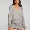 Clearance Thermal Waffle Mini Dress With Shirring Women Loungewear | Dresses