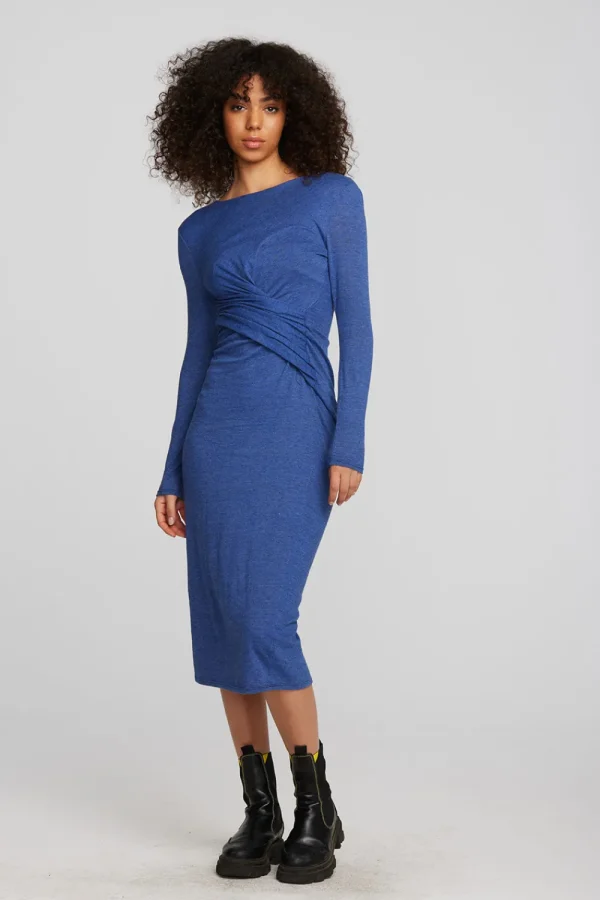 Sale Triblend Corset Wrap Midi Dress Women Dresses