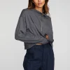 New Triblend Half Zip Pullover With Rib Women Loungewear | Tops