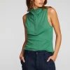 Cheap Triblend Rib Knit Button Down Tank Women Loungewear | Tops
