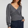 Discount Triblend V-neck Long Sleeve Blouse Women Loungewear | Tops