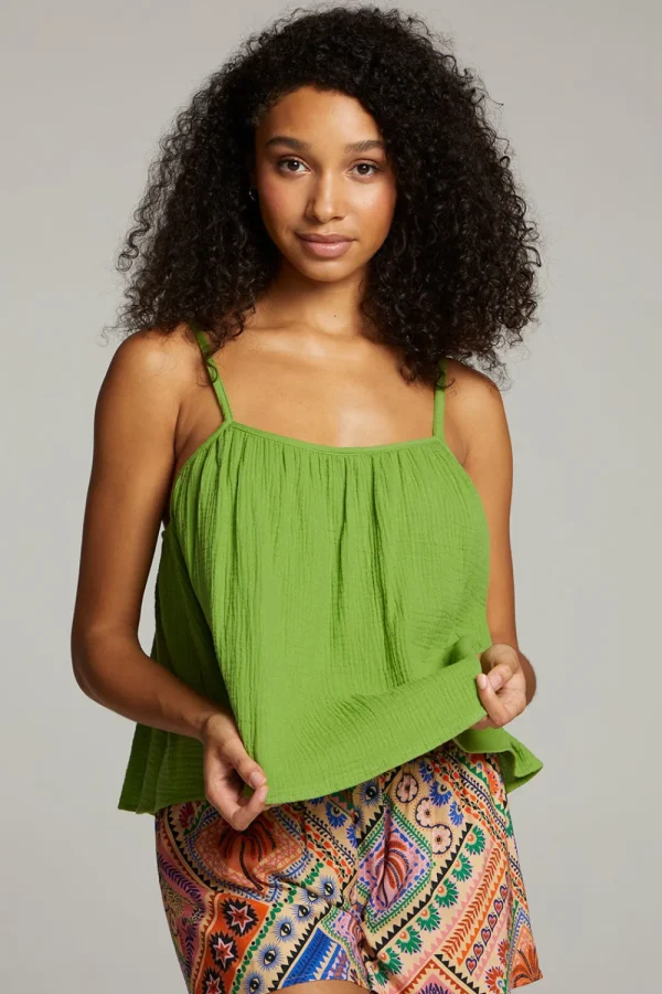 Outlet Tropical Piquant Green Top Women Loungewear | Tops