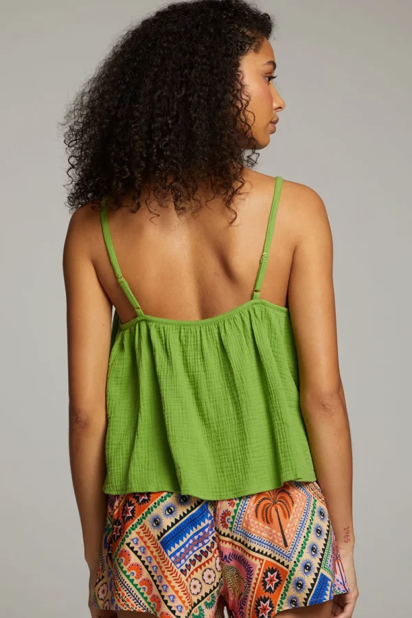 Outlet Tropical Piquant Green Top Women Loungewear | Tops