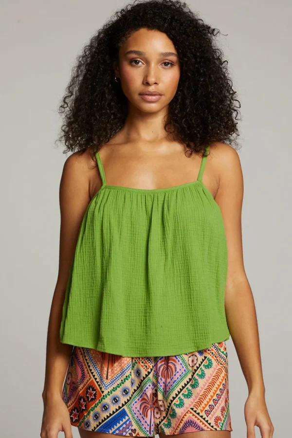 Outlet Tropical Piquant Green Top Women Loungewear | Tops