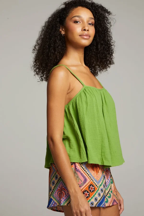 Outlet Tropical Piquant Green Top Women Loungewear | Tops
