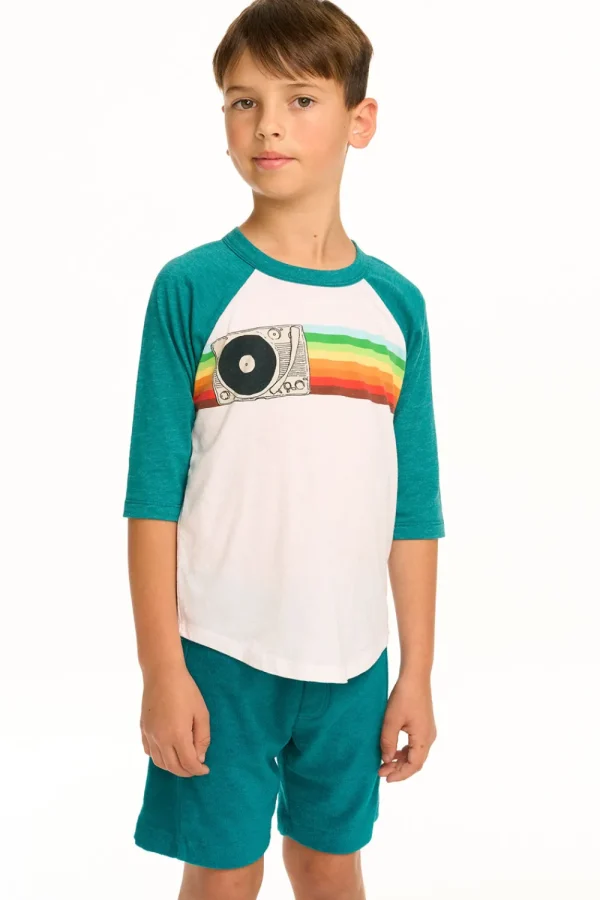 Best Sale Turntable Rainbow Recycled Vintage Jersey Baseball Tee Kids/BOY Boys