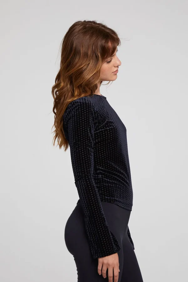 New Union Check Burnout Long Sleeve Women Loungewear | Tops