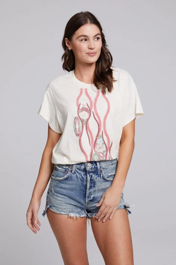 Online Vintage Wallpaper Crew Neck Tee Women Loungewear | Graphics